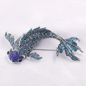 ✨ Large Blue Koi Brooch